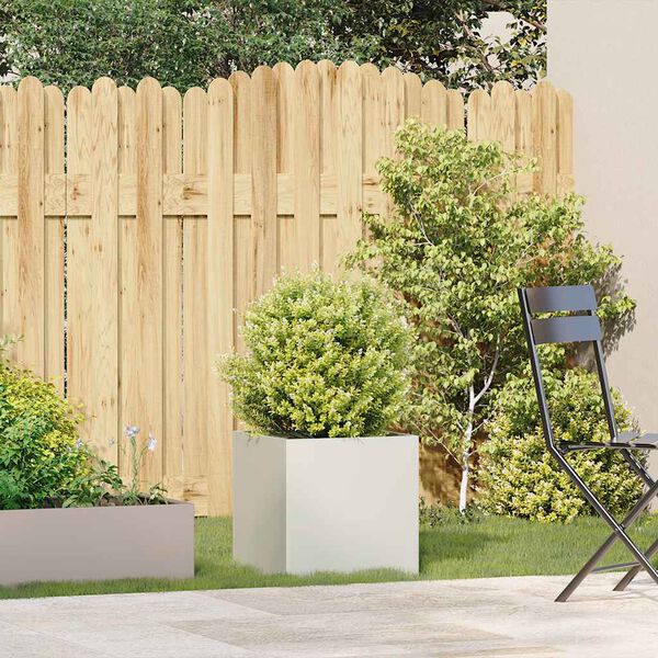 vidaXL plantekasse 40x40x40 cm koldvalset st&aring;l hvid