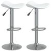 vidaXL barstole 2 stk. stål og kunstlæder krom og hvid