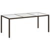 vidaXL havebord 190x90x75 cm h&aelig;rdet glas og polyrattan brun