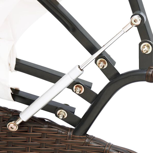 vidaXL solseng med baldakin polyrattan brun