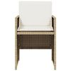 vidaXL havestole 4 stk. med hynder polyrattan beige