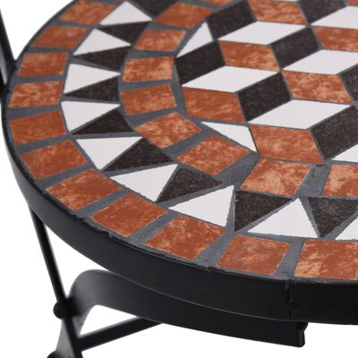 vidaXL bistrostole 2 stk. med mosaikdesign keramisk brun