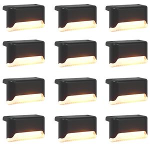 vidaXL Udend&oslash;rs sollys med jordspyd 12 pcs Varm hvid 4,5 cm ABS og PS
