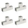 vidaXL stolpebeslag T-form 4 stk. 71x71 mm galvaniseret metal