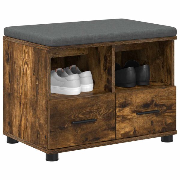 vidaXL Hallb&aelig;nk R&oslash;get eg 60 x 38 x 46 cm Partikelplade og Polsterstof