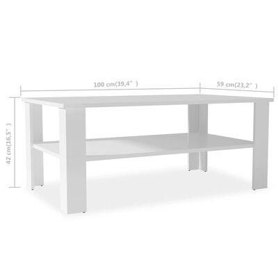 vidaXL sofabord spånplade 100 x 59 x 42 cm hvid
