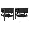 vidaXL sengeborde 2 stk. 40x42x45 cm konstrueret tr&aelig; sort