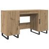 vidaXL Bord med hylde artisan eg 140 x 50 x 75 cm Konstrueret tr&aelig;