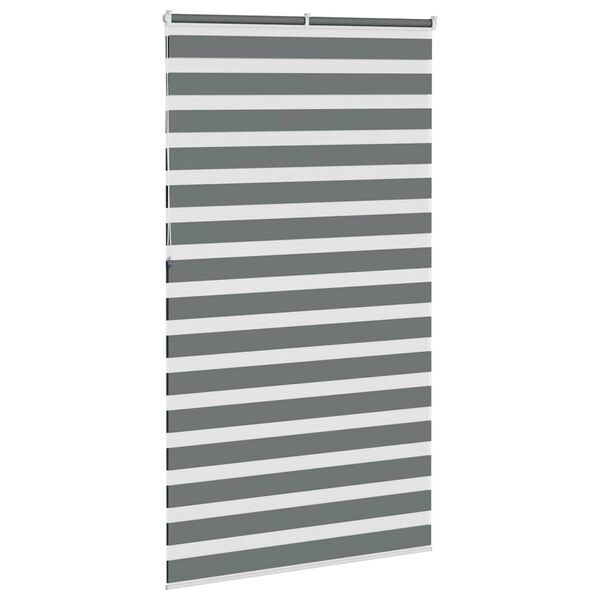 vidaXL zebragardin m&oslash;rkegr&aring; 130x230 cm stofbredde 125,9 cm polyester