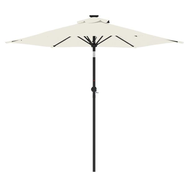 vidaXL parasol med stålstang 225x225x212 cm hvid