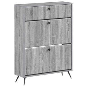 vidaXL Sko skab BREDA 78 x 24 x 103 cm Konstrueret tr&aelig; Gr&aring; Sonoma