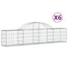 vidaXL buede gabionkurve 6 stk. 200x30x40/60 cm galvaniseret jern