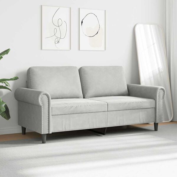 vidaXL 2-personers sofa 140 cm fl&oslash;jl lysegr&aring;