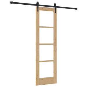 vidaXL Skyded&oslash;r 61 x 198,5 cm Massivt fyrretr&aelig; og glas