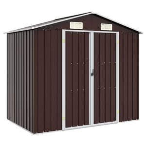 vidaXL haveskur 205x129x183 cm galvaniseret st&aring;l brun