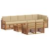 vidaXL Udend&oslash;rs sofagruppe 9 stk. Naturlig og Beige Polyester