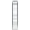 vidaXL buede gabionkurve 10 stk. 300x50x200/220 cm galvaniseret jern