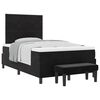 vidaXL Box spring seng med hovedg&aelig;rde Sort 190 x 120 cm Fl&oslash;jl