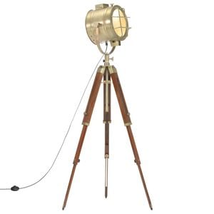 vidaXL gulvlampe med trefod 165 cm massivt mangotr&aelig;