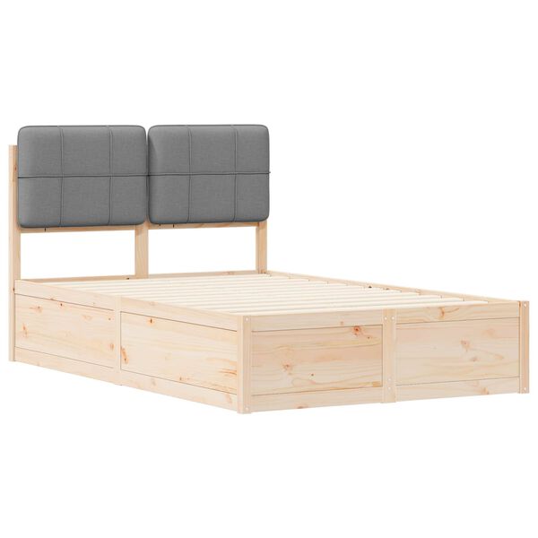 vidaXL Sengestel med Polstret Hovedgavl Lysegr&aring; 120 x 200 cm