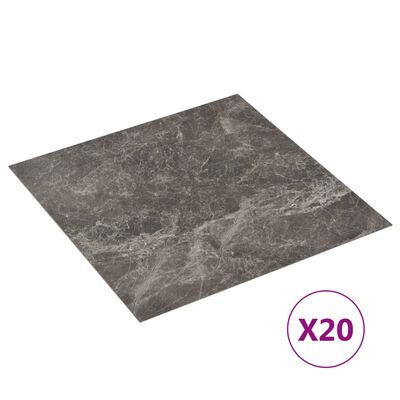 vidaXL selvklæbende gulvbrædder 20 stk. 1,86 m² PVC sort marmor