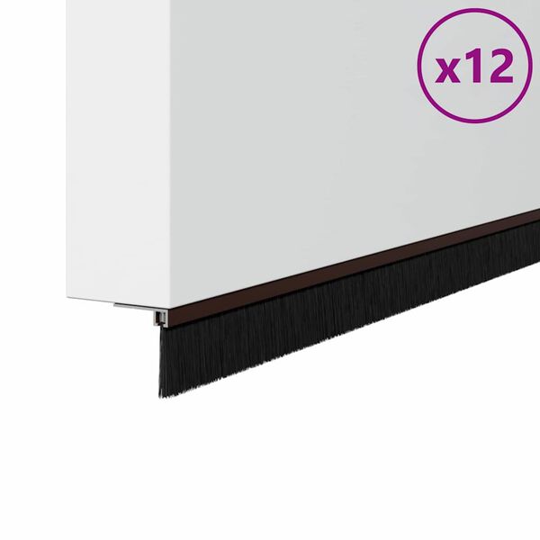 vidaXL Skruemonterede d&oslash;rb&oslash;rste t&aelig;tninger 12 pcs Brun 100 cm