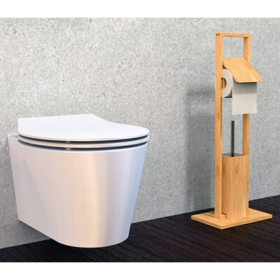EISL toiletrulleholder og toiletbørsteholder 30x21x82 cm bambus