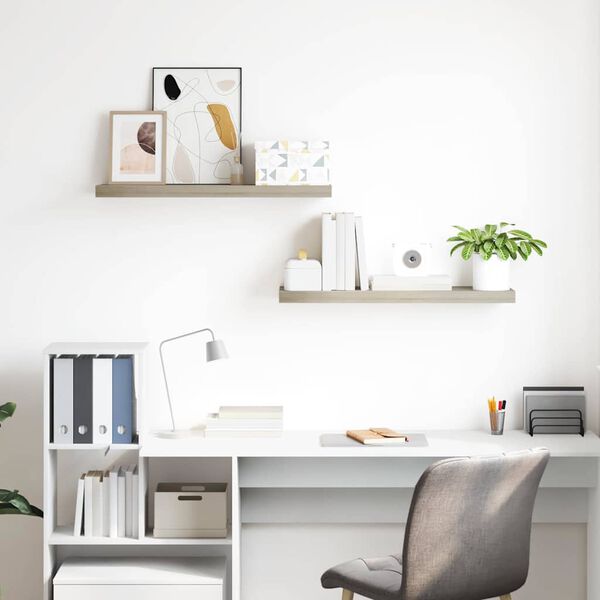 vidaXL v&aelig;ghylder 2 stk. 80x23,5x3,8 cm MDF egetr&aelig;sfarve