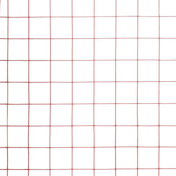 vidaXL h&oslash;nsenet st&aring;l med PVC-bel&aelig;gning 10 x 1 m r&oslash;d