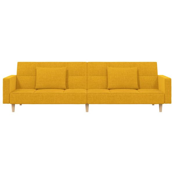vidaXL 2-personers sovesofa med 2 puder stof gul