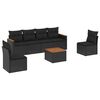 vidaXL sofas&aelig;t til haven 7 dele med hynder polyrattan sort