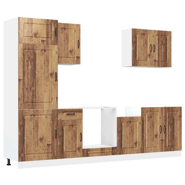 vidaXL 7 dele k&oslash;kkenskabss&aelig;t Kalmar antikt tr&aelig; konstrueret tr&aelig;