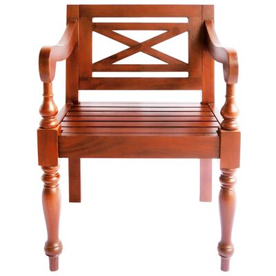 vidaXL Batavia-stole 2 stk. massivt mahognitræ mørkebrun
