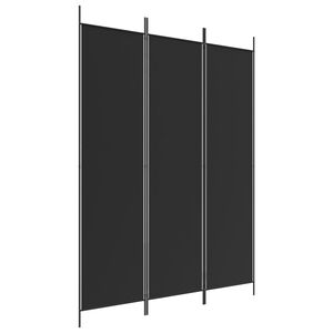 vidaXL 3-panels rumdeler 150x200 cm stof sort