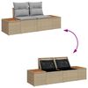 vidaXL Havesofa S&aelig;t med pude med opbevaring 10 pcs Beige Poly rattan