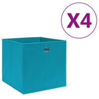 vidaXL opbevaringskasser 4 stk. ikke-vævet stof 28x28x28 cm babyblå