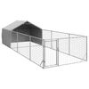 vidaXL Udend&oslash;rs hundeg&aring;rd med l&oslash;beg&aring;rd 6x2x1,5 m Galvaniseret st&aring;l