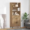 vidaXL Highboard Artisan Egetr&aelig; 69,5 x 34 x 180 cm Konstrueret tr&aelig;