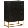 vidaXL kommode 55x30x76 cm massivt mangotr&aelig; og jern sort