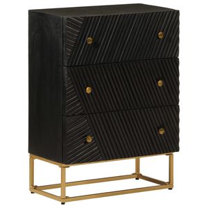 vidaXL kommode 55x30x76 cm massivt mangotr&aelig; og jern sort