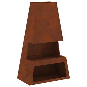vidaXL Ildsk&aring;l Rusten 60 x 35 x 100 cm Cortenst&aring;l