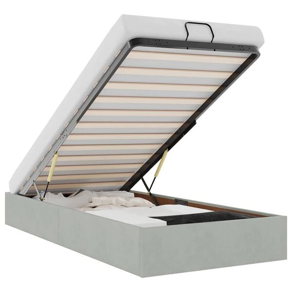 vidaXL osmannisk sengeramme uden madras 90x190 cm fløjl lysegrå