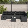 vidaXL Havesofa S&aelig;t med pude 9 pcs Sort Poly rattan