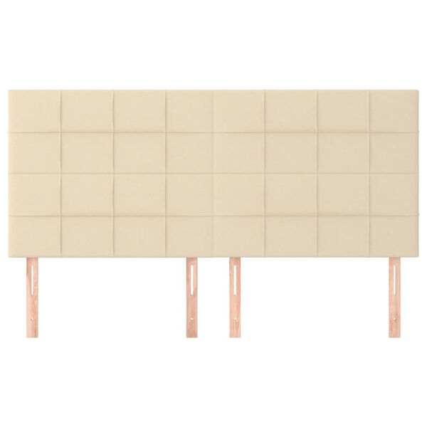 vidaXL sengegavl cremefarvet 200x5x118/128 cm stof