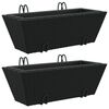 vidaXL plantekasser med kroge 2 stk. polyrattan sort