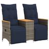 vidaXL havesofa med 2 siddepladser og bord gr&aring; polyrattan