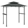 vidaXL grillpavillon med sidehylder 240x150x243 cm st&aring;l antracitgr&aring;