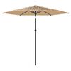 vidaXL haveparasol med LED-lys og stålstang 223x223x213 cm brun