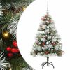 vidaXL Kunstigt juletr&aelig; Gr&oslash;n og hvid 150 cm PVC og metal og plast