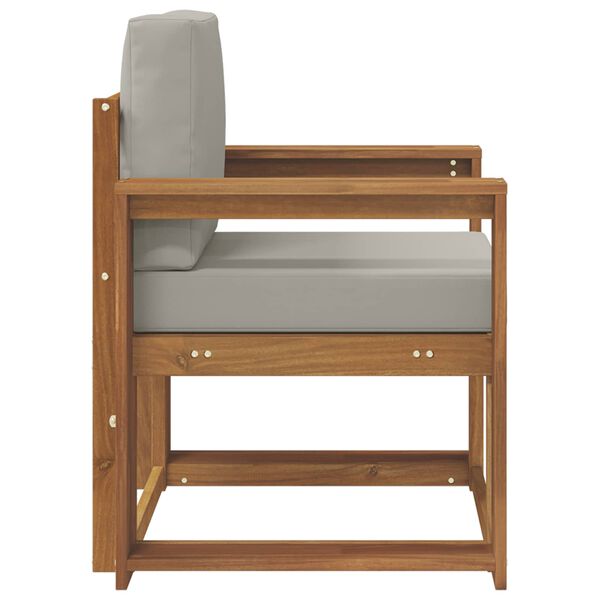 vidaXL Udend&oslash;rs sofa Soli Akacietr&aelig; og polyester Naturlig og lys gr&aring;